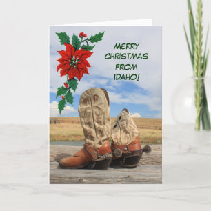 Noël De Idaho Western Boot Carte Holiday