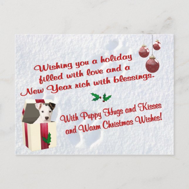 Noël de Jack Russell souhaite la carte postale #2 (Devant)