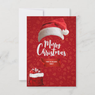 Noël de la carte de luxe rouge, cartes famille xma