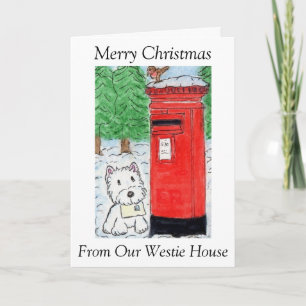 Noël de la carte de Noël de la maison Westie