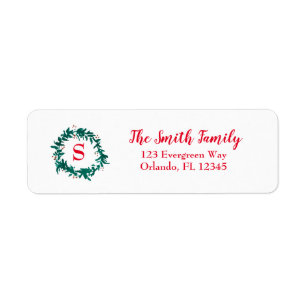 Noël de la couronne verte de monogramme