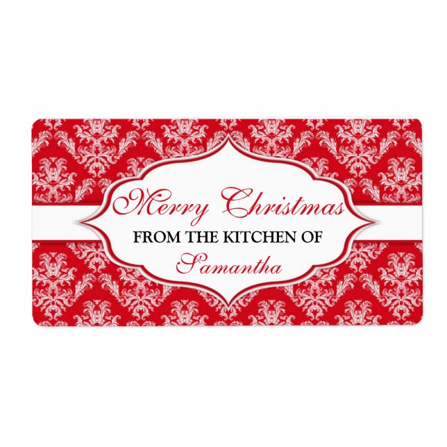 Noël De La Cuisine Des étiquettes Personnalisé (Devant)