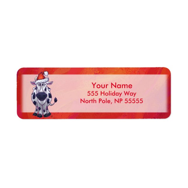 Noël de la vache sur rouge (Devant)