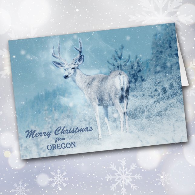 Noël de l'Oregon Deer Christmas Card (Créateur téléchargé)