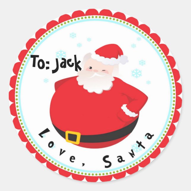 Noël De Père Noël Stickers Étiquettes (Devant)