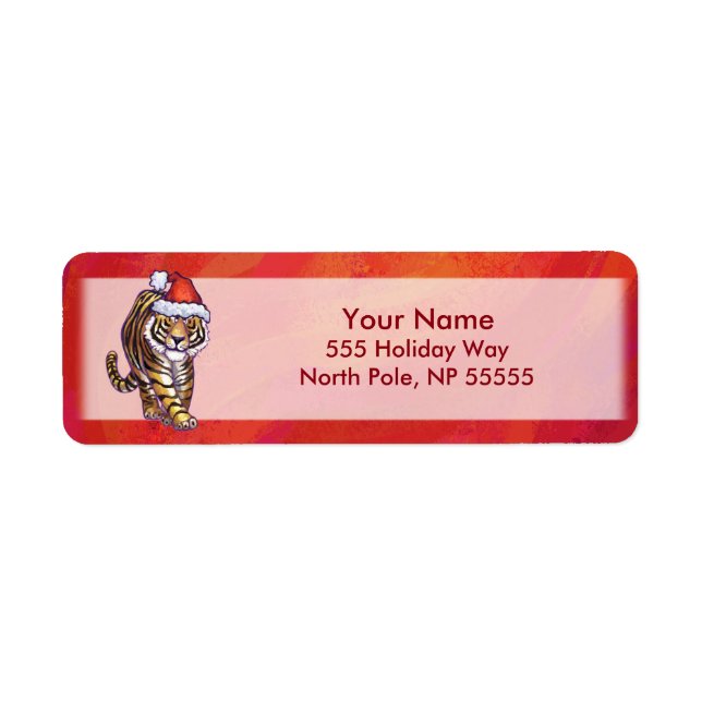 Noël de tigre sur le rouge (Devant)