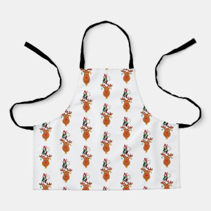 Noel Deer Bells Bauble Rudolf Snowflakes Christmas Apron