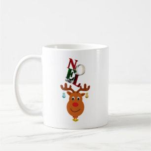 Noel Deer Bells Bauble Rudolf Snowflakes Christmas Coffee Mug