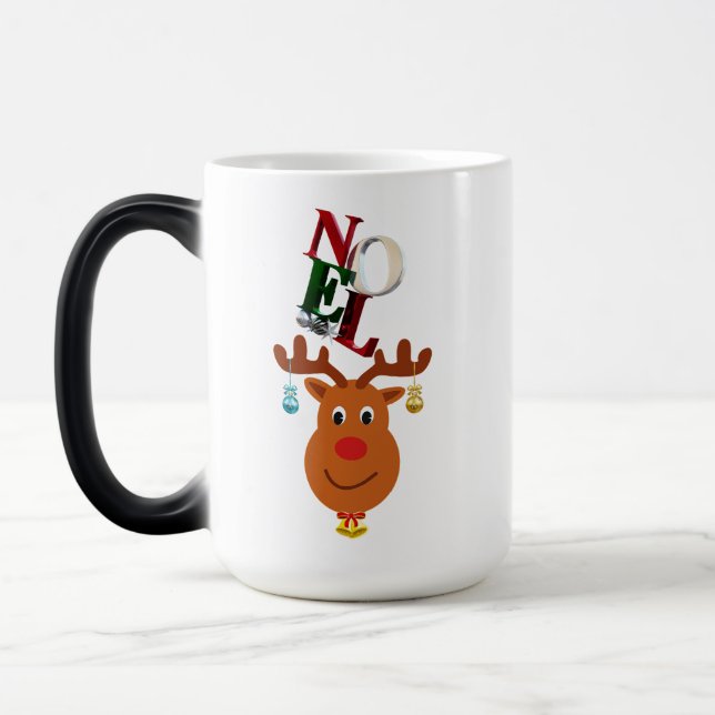 Noel Deer Bells Bauble Rudolf Snowflakes Christmas Magic Mug (Left)