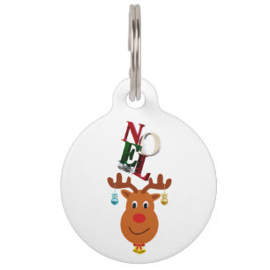 Noel Deer Bells Bauble Rudolf Snowflakes Christmas Pet Tag
