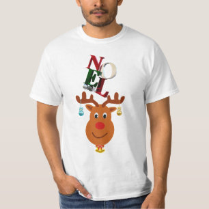 Noel Deer Bells Bauble Rudolf Snowflakes Christmas T-Shirt