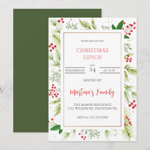 Noël Déjeuner Invitations Fête de Noël