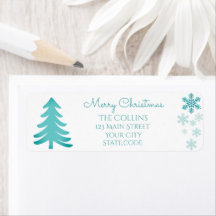 Noël des arbres verts et des flocons de neige