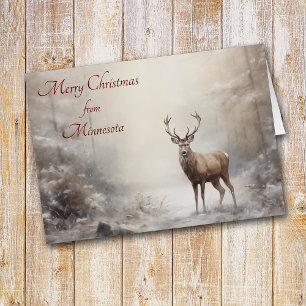 Noël des cerfs de forêt au Minnesota Carte