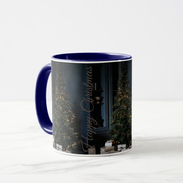 Noël Design blanc Café Mugs (Devant gauche)