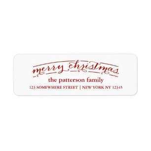 Noël d'étiquette de adresse de vacances Joyeux