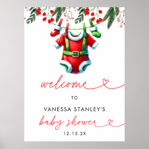 Noël d'hiver Père Noël Baby shower Affiche de bien