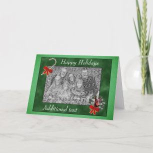Noël Doberman Wreath Carte photo de vacances