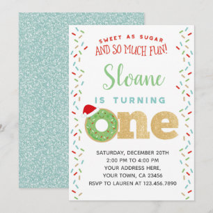Noël Donut 1er anniversaire Invitation