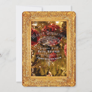 Noël doré de luxe - Carte d'invitation