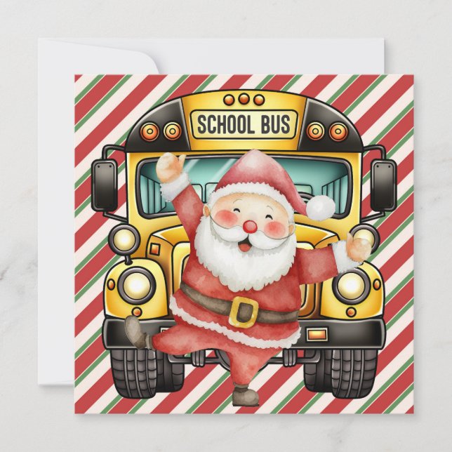 Noël du bus scolaire pour la carte de voeux du con (Devant)