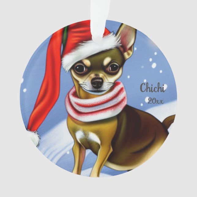 Noël du Chihuahua, l'ornement du Chien de Santa Ha (devant)