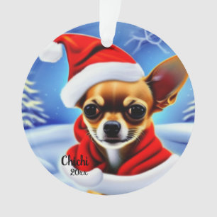 Noël du Chihuahua, ornement de Chien de Père Noël