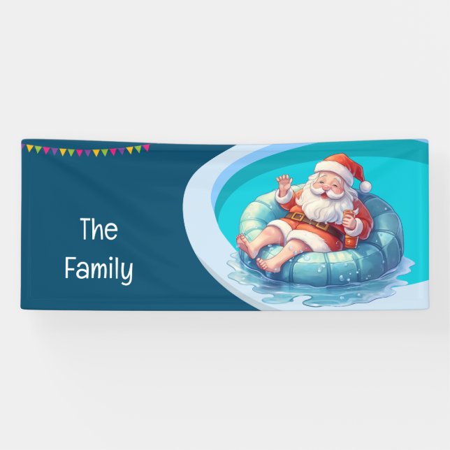 Noël du Père Noël en juillet Bannière de la fête d (Horizontal)