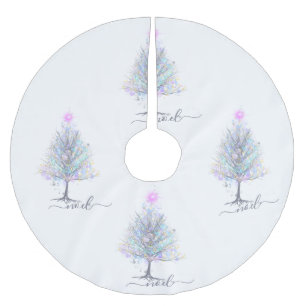 Noel elegant pastel christmas tree brushed polyester tree skirt