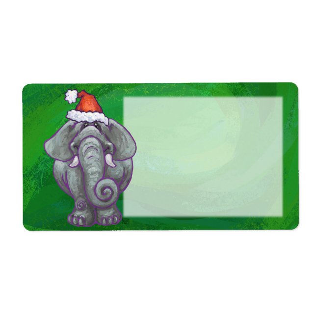Noël Eléphant Sur Vert (Devant)