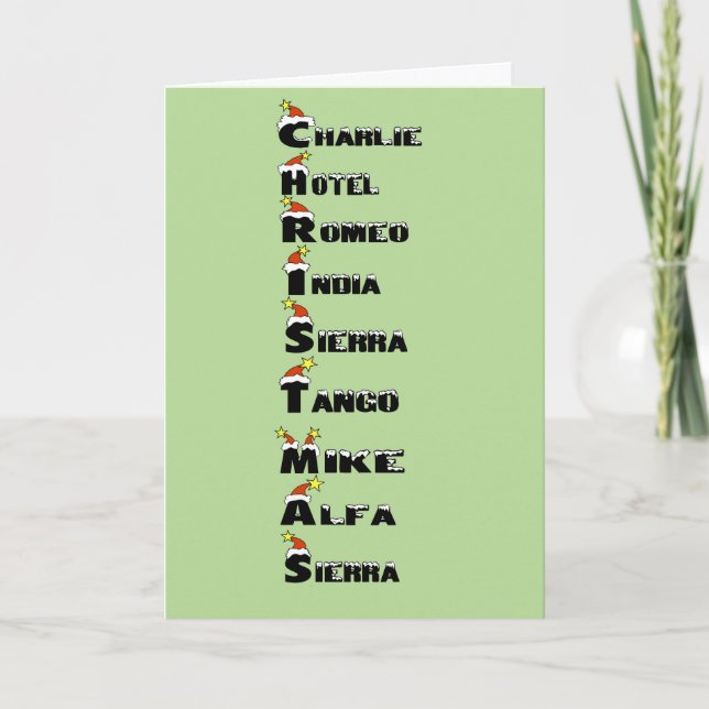 Noël en carte alphabétique phonétique graphique (Devant)