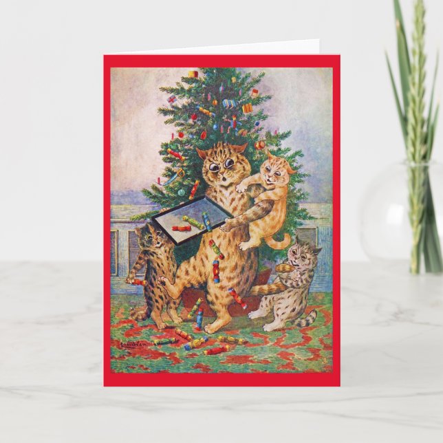 Noël en Catland, carte Louis Wain (Devant)