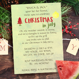 Noël En Juillet Fête Invitations