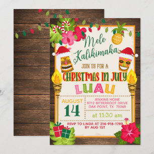 Noël en juillet Luau Invitation