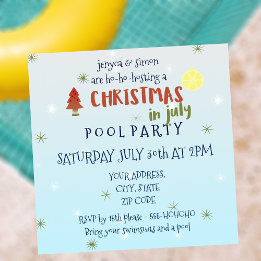 Noël en juillet Pool Party Invitation