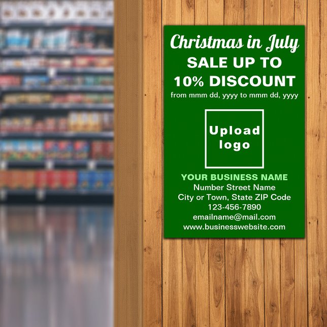 Noël en juillet Vente d'affaires Poster vert (Créateur téléchargé)