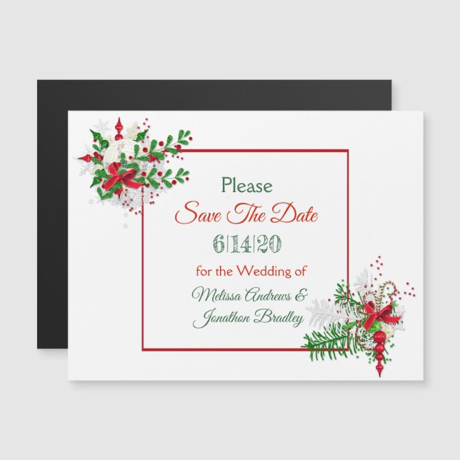 Noël Enregistrer la date Carte magnétique du Maria (Devant / Derrière)
