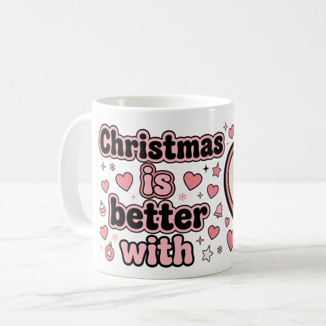 Noël est meilleur avec un mug à coeur personnalisé (Devant gauche)