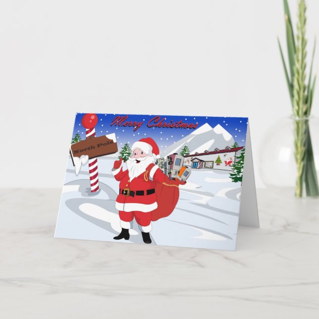 Noël et vacances RV avec carte Père Noël (Devant)