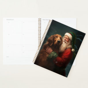 Noël festif du Père Noël de l'Irish Red Setter