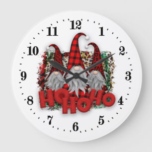 Noël festif gnomes Grosse horloge