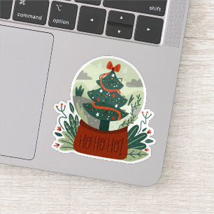 Noël festif ho ho ho neige globe sticker