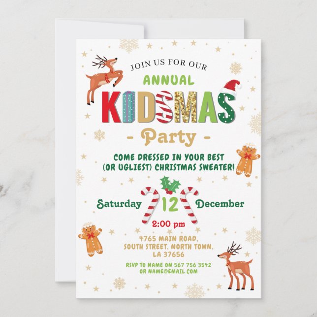 Noël Festive enfants Invitation (Devant)