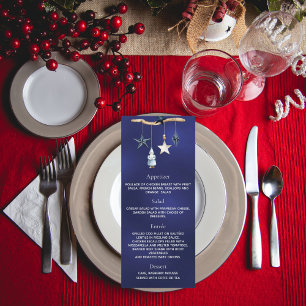 Noël fête bleu gnome nordique menu