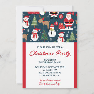 Noël Fête Invitation cerf père Noël