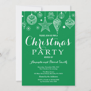 Noël Fête Invitation Ornement Vert