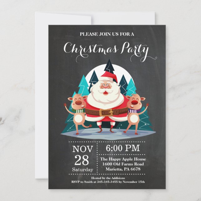 Noël Fête Invitation Santa Claus (Devant)
