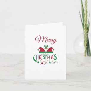 Noël Fête Noël Chapeaux de Noël Carte de voeux pli