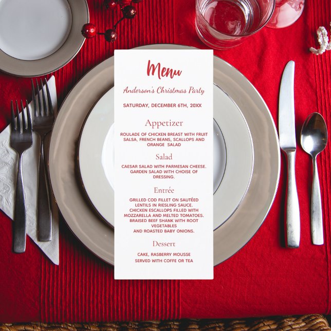 Noël fête rouge dîner carte (Créateur téléchargé)