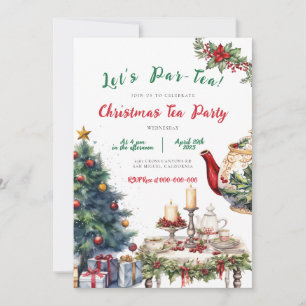 Noël Fête Tea Party Anniversaire Invitation